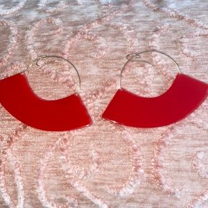 Red crescent stylish light weight earrings
